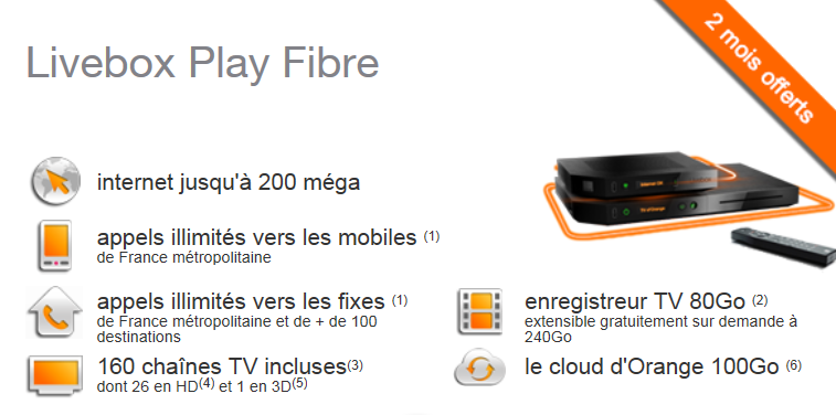 Livebox play fibre orange